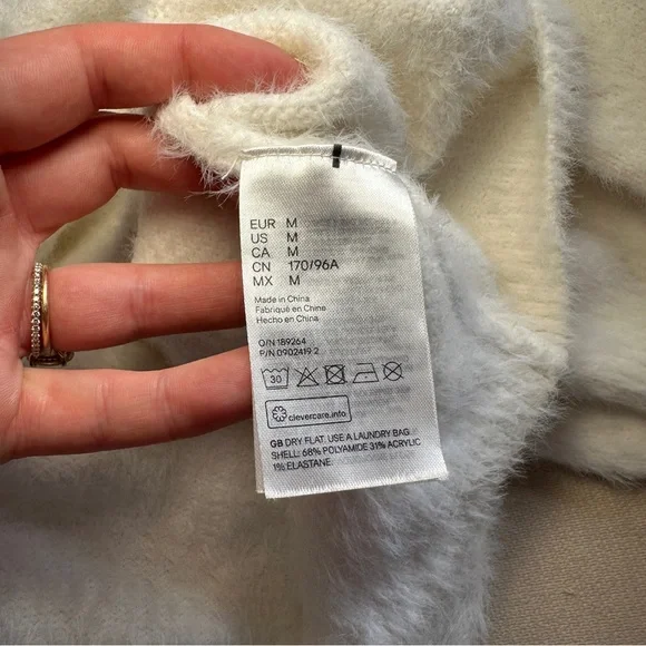 H&M White Fuzzy Sweater - Picture 8 of 9